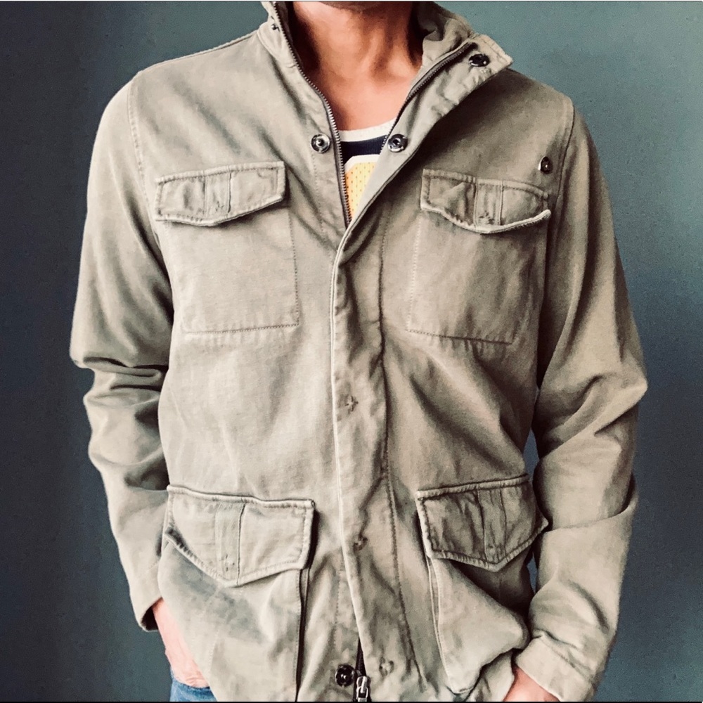 EXPRESS Military style shirt jacket, olive green, Small